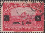 Yugoslavia 1922 provisional issue overprint error Dot after din missing