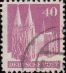 Germany 1948 Cologne Cathedral 40 pfennig postage stamp type 1 a