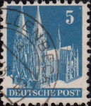 Germany 1948 Cologne Cathedral 5 pfennig postage stamp type 1