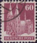 Germany 1948 Cologne Cathedral postage stamp plate flaw Small colored spot on the first portal