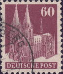 Germany 1948 Cologne Cathedral 60 pfennig postage stamp type 3 a
