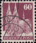 Germany 1948 Cologne Cathedral 60 pfennig postage stamp type 3