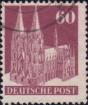 Germany 1948 Cologne Cathedral 60 pfennig postage stamp type 4