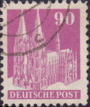 Germany 1948 Cologne Cathedral 90 pfennig postage stamp type 3