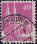 Germany 1948 Cologne Cathedral postage stamp plate flaw White dot below the 4th choir window