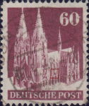 Germany 1948 Cologne Cathedral postage stamp plate flaw Colored spot at the bottom of the second choir window
