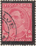 Yugoslavia 1934 Alexander stamp plate flaw White dot above the second letter A
