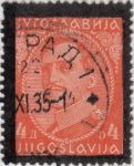 Yugoslavia 1934 Alexander stamp black frame type II front