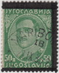 Yugoslavia 1934 Alexander stamp black frame type VI front