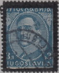 Yugoslavia 1934 Alexander stamp black frame border residue front