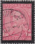 Yugoslavia 1934 Alexander stamp black frame gone through paper print