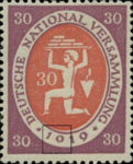 Germany 1919 National Assembly 30 pfennig postage stamp plate flaw