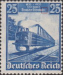 Germany 1935 railway postage stamp plate flaw Einsenbahr instead of Eisenbahn