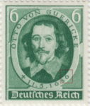 Germany 1936 Otto von Guericke postage stamp plate flaw 1680 instead of 1686