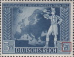 Germany 1942 Postal Congress postage stamp plate flaw broken 7