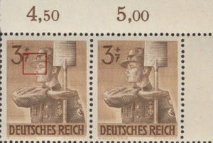 Germany 1943 Reich Labor Service postage stamp plate flaw cap shading