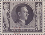 Germany 1943 Adolf Hitler birthday postage stamp plate flaw DEUFSCHES 
