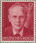 Germany 1943 Peter Rosegger postage stamp plate flaw hair