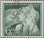 Germany 1943 Youth Obligation stamp plate flaw VERPLICHTUNG