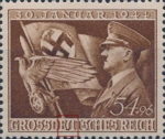 Germany 1944 Adolf Hitler stamp plate flaw broken letter U in GROSSDEUTSCHES