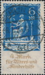 Germany 1922 charity stamp plate error Right arm broken