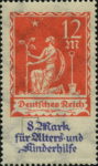 Germany 1922 charity stamp plate error Colored spot inside bottom loop of numeral 8