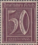 Germany 1921 postage stamp plate Deformed lower right corner and a color dot next to it