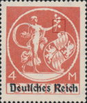 Germany Bavaria 4 marks postage stamp plate flaw leaf