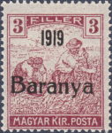 Serbia Hungary Baranya postage stamp overprint A type 1