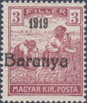 Serbia Hungary Baranya postage stamp overprint A type 2