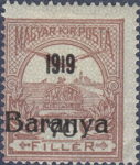 Serbia Hungary Baranya postage stamp overprint A type 3