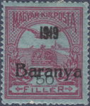 Serbia Hungary Baranya postage stamp overprint A type 4