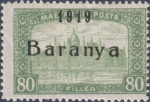 Serbia Hungary Baranya postage stamp overprint B type 2
