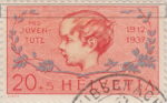 Switzerland Pro Juventute 1937 postage stamp 20 silver line