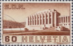 Switzerland 1938 ILO postage stamp plate flaw broken frame