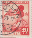 Switzerland Pro Juventute 1938 postage stamp plate flaw HELVE