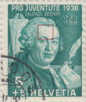 Switzerland Pro Juventute 1938 Gessner postage stamp flaw forehead