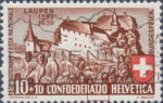 Switzerland 1938 Pro Patria postage stamp error spot between letters T and I in CONFOEDERATIO