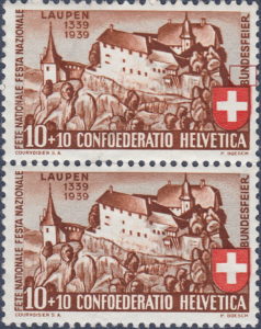 Switzerland 1939 Pro Patria postage stamp flaw U in BUNDESFEIER