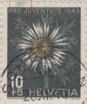 Switzerland 1943 Pro Juventute postage stamp error colored smudge