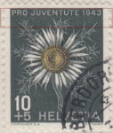 Switzerland 1943 Pro Juventute postage stamp error thin colored line