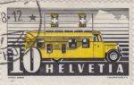 Switzerland 1937 post bus postage stamp error out of register