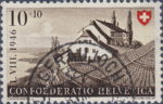 Switzerland 1946 Pro Patria postage stamp error line above roof