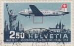 Switzerland 1947 airmail postage stamp plate flaw