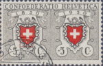 Switzerland 1950 Pro Patria postage stamp flaw white dot on red shield