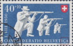 Switzerland 1950 Pro Patria postage stamp flaw C in HELVETICA with a hook
