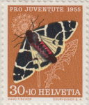Switzerland 1955 Pro Juventute postage stamp butterfly white spot on wing