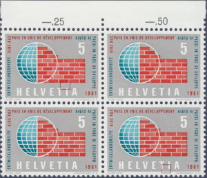 Switzerland 1961 Developing countries postage stamp error