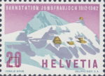 Switzerland 1962 Jungfraujoch railway station postage stamp error