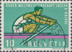 Switzerland 1962 rowing postage stamp type 2